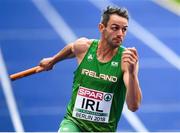 10 August 2018; Thomas Barr of Ireland competing in the Men's 4x400m Relay event during Day 4 of the 2018 European Athletics Championships at The Olympic Stadium in Berlin, Germany. Photo by Sam Barnes/Sportsfile