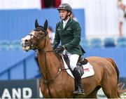 9 August 2018; Cameron Hanley of Ireland competing on Els Isaura during the Stablelab Stakes during the StenaLine Dublin Horse Show at the RDS Arena in Dublin. Photo by Matt Browne/Sportsfile