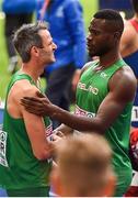 10 August 2018; Thomas Barr and Brandon Arrey of Ireland, after competing in Men's 4x400m relay event during Day 4 of the 2018 European Athletics Championships at The Olympic Stadium in Berlin, Germany. Photo by Sam Barnes/Sportsfile