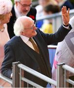 10 August 2018; President Michael D Higgins makes his way to the President's Box prior to the Longines FEI Jumping Nations Cup of Ireland during the StenaLine Dublin Horse Show at the RDS Arena in Dublin. Photo by Harry Murphy/Sportsfile