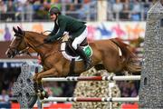 10 August 2018; Shane Sweetnam of Ireland competing on Main Road during the Nations Cup during the StenaLine Dublin Horse Show at the RDS Arena in Dublin. Photo by Harry Murphy/Sportsfile