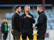 10 August 2018; Shamrock Rovers manager Stephen Bradley, left, with sporting director Stephen McPhail, centre, and strength & conditioning coach Darren Dillon, right, prior to the Irish Daily Mail FAI Cup First Round match between Drogheda United v Shamrock Rovers at United Park, in Drogheda. Photo by Seb Daly/Sportsfile
