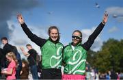 10 August 2018; Irish triathletes Orla Walsh, from Dublin, and Laura Wylie, from Belfast, in attendance to support their male team mates at the Men's Triathlon during day nine of the 2018 European Championships at Strathclyde Country Park in Glasgow, Scotland. Photo by David Fitzgerald/Sportsfile