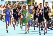 10 August 2018; Darren Dunne of Ireland, fifth from right, competing in the Men's Triathlon during day nine of the 2018 European Championships at Strathclyde Country Park in Glasgow, Scotland. Photo by David Fitzgerald/Sportsfile