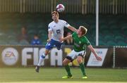 10 August 2018; Gareth Harkin of Finn Harps in action against Paul O'Conor of Bray Wanderers during the Irish Daily Mail FAI Cup First Round match between Bray Wanderers and Finn Harps at the Carlisle Grounds in Bray, Wicklow. Photo by Piaras Ó Mídheach/Sportsfile