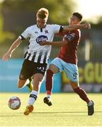 10 August 2018; Daniel Cleary of Dundalk in action against Jaze Kabia of Cobh Ramblers during the Irish Daily Mail FAI Cup First Round match between Dundalk and Cobh Ramblers at Oriel Park, in Dundalk. Photo by Ben McShane/Sportsfile