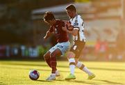 10 August 2018; Denzil Fernandez of Cobh Ramblers in action against Dean Jarvis of Dundalk during the Irish Daily Mail FAI Cup First Round match between Dundalk and Cobh Ramblers at Oriel Park, in Dundalk. Photo by Ben McShane/Sportsfile