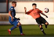 10 August 2018; Leon Fahey Byrne of Inchicore Athletic in action against Ian Turner of St Patrick's Athletic during the Irish Daily Mail FAI Cup First Round match between Inchicore Athletic and St Patrick's Athletic at Richmond Park in Inchicore, Dublin. Photo by Stephen McCarthy/Sportsfile