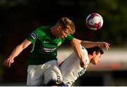 10 August 2018; Kevin Lynch of Bray Wanderers in action against John Kavanagh of Finn Harps during the Irish Daily Mail FAI Cup First Round match between Bray Wanderers and Finn Harps at the Carlisle Grounds in Bray, Wicklow. Photo by Piaras Ó Mídheach/Sportsfile