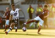 10 August 2018; Jaze Kabia of Cobh Ramblers in action against Robbie Benson of Dundalk during the Irish Daily Mail FAI Cup First Round match between Dundalk and Cobh Ramblers at Oriel Park, in Dundalk. Photo by Ben McShane/Sportsfile