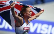 10 August 2018; Meghan Beesley of Great Britain celebrates winning a bronze medal in the Women's 400m Hurdles during Day 4 of the 2018 European Athletics Championships at The Olympic Stadium in Berlin, Germany. Photo by Sam Barnes/Sportsfile