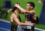 10 August 2018; Kevin, right, and Jonathan Borlée of Belgium celebrate winning silver and bronze medals respectively in the Men's 400m event during Day 4 of the 2018 European Athletics Championships at Berlin in Germany. Photo by Sam Barnes/Sportsfile