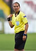 10 August 2018; Referee Barbara Poxhofer during the UEFA Women’s Champions League Qualifier match between Wexford Youths and Thór/KA at Seaview in Belfast. Photo by Oliver McVeigh/Sportsfile