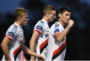 10 August 2018; Dinny Corcoran of Bohemians celebrates after scoring his side's fifth goal during the Irish Daily Mail FAI Cup First Round match between Wexford and Bohemians at Ferrycarrig Park, in Wexford. Photo by Tom Beary/Sportsfile