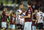 10 August 2018; Dean Jarvis of Dundalk consoles James McSweeney of Cobh Ramblers following the Irish Daily Mail FAI Cup First Round match between Dundalk and Cobh Ramblers at Oriel Park, in Dundalk. Photo by Ben McShane/Sportsfile