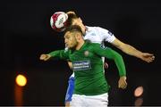 10 August 2018; Ger Pender of Bray Wanderers in action against Sam Todd of Finn Harps during the Irish Daily Mail FAI Cup First Round match between Bray Wanderers and Finn Harps at the Carlisle Grounds in Bray, Wicklow. Photo by Piaras Ó Mídheach/Sportsfile