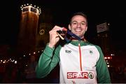 10 August 2018; Thomas Barr of Ireland with his bronze medal after finishing third in the Men's 400m hurdles Final during Day 4 of the 2018 European Athletics Championships in Berlin, Germany. Photo by Sam Barnes/Sportsfile