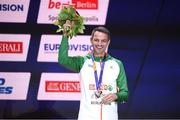 10 August 2018; Thomas Barr of Ireland with his bronze medal after finishing third in the Men's 400m hurdles Final during Day 4 of the 2018 European Athletics Championships in Berlin, Germany. Photo by Sam Barnes/Sportsfile