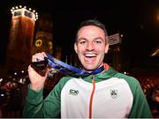 10 August 2018; Thomas Barr of Ireland with his bronze medal after finishing third in the Men's 400m hurdles Final during Day 4 of the 2018 European Athletics Championships in Berlin, Germany. Photo by Sam Barnes/Sportsfile