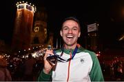 10 August 2018; Thomas Barr of Ireland with his bronze medal after finishing third in the Men's 400m hurdles Final during Day 4 of the 2018 European Athletics Championships in Berlin, Germany. Photo by Sam Barnes/Sportsfile