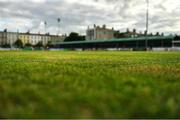 10 August 2018; A detailed view of grass at the Carlisle Grounds before the Irish Daily Mail FAI Cup First Round match between Bray Wanderers and Finn Harps at the Carlisle Grounds in Bray, Wicklow. Photo by Piaras Ó Mídheach/Sportsfile
