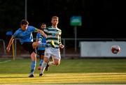 10 August 2018; Gary O'Neill of UCD in action against Darragh Rainsford of Pike Rovers during the Irish Daily Mail FAI Cup First Round match between UCD and Pike Rovers at The UCD Bowl, in Dublin. Photo by Eoin Smith/Sportsfile