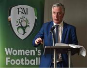 11 August 2018; FAI CEO John Delaney speaking during the FAI Women’s Football Convention at Rochestown Park Hotel in Douglas, Cork. Photo by Matt Browne/Sportsfile