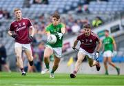 11 August 2018; Luke Kelly of Meath in action against Cathal Sweeney of Galway during the Electric Ireland GAA Football All-Ireland Minor Championship semi-final match between Galway and Meath at Croke Park in Dublin. Photo by Ray McManus/Sportsfile