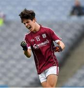 11 August 2018; Eoghan Tinney of Galway celebrates after scoring his side's first goal in the 39th minute during the Electric Ireland GAA Football All-Ireland Minor Championship semi-final match between Galway and Meath at Croke Park in Dublin. Photo by Ray McManus/Sportsfile