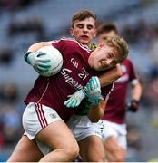 11 August 2018; Oisín McCormack of Galway is tackled by Seán Coffey of Meath during the Electric Ireland GAA Football All-Ireland Minor Championship semi-final match between Galway and Meath at Croke Park in Dublin. Photo by Ray McManus/Sportsfile