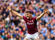11 August 2018; Damien Comer of Galway celebrates scoring his side's first goal during the GAA Football All-Ireland Senior Championship semi-final match between Dublin and Galway at Croke Park in Dublin. Photo by Brendan Moran/Sportsfile