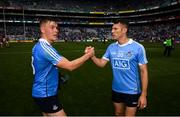 11 August 2018; Darren Daly, right, and Con O'Callaghan of Dublin following the GAA Football All-Ireland Senior Championship semi-final match between Dublin and Galway at Croke Park in Dublin. Photo by Stephen McCarthy/Sportsfile