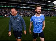 11 August 2018; Jack McCaffrey of Dublin and media manager Seamus McCormack following the GAA Football All-Ireland Senior Championship semi-final match between Dublin and Galway at Croke Park in Dublin. Photo by Stephen McCarthy/Sportsfile