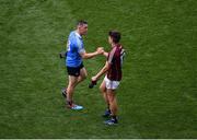 11 August 2018; Con O'Callaghan of Dublin and Seán Kelly of Galway shakes hands after the GAA Football All-Ireland Senior Championship semi-final match between Dublin and Galway at Croke Park in Dublin. Photo by Daire Brennan/Sportsfile