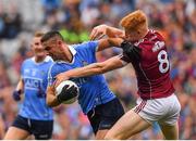 11 August 2018; James McCarthy of Dublin in action against Peter Cooke of Galway during the GAA Football All-Ireland Senior Championship semi-final match between Dublin and Galway at Croke Park in Dublin.  Photo by Brendan Moran/Sportsfile