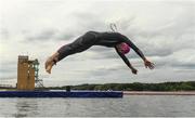 11 August 2018; Giorgia Priarone of Italy dives into the water in the Mixed Relay Triathlon during day ten of the 2018 European Championships at Strathclyde Country Park in Glasgow, Scotland. Photo by David Fitzgerald/Sportsfile