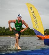 11 August 2018; Benjamin Shaw of Ireland exits the water in the Mixed Relay Triathlon during day ten of the 2018 European Championships at Strathclyde Country Park in Glasgow, Scotland. Photo by David Fitzgerald/Sportsfile