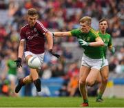 11 August 2018; Aidan Halloran of Galway in action against Cian McBride of Meath during the Electric Ireland GAA Football All-Ireland Minor Championship semi-final match between Galway and Meath at Croke Park in Dublin. Photo by Ray McManus/Sportsfile