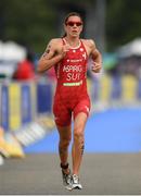 11 August 2018; Nicola Spirig of Switzerland competing in the Mixed Relay Triathlon during day ten of the 2018 European Championships at Strathclyde Country Park in Glasgow, Scotland. Photo by David Fitzgerald/Sportsfile