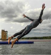 11 August 2018; Andrea Salvisberg of Switzerland competing in the Mixed Relay Triathlon during day ten of the 2018 European Championships at Strathclyde Country Park in Glasgow, Scotland. Photo by David Fitzgerald/Sportsfile