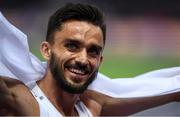 11 August 2018; Adam Kszczot of Poland celebrates after winning the Men's 800m final during Day 5 of the 2018 European Athletics Championships at The Olympic Stadium in Berlin, Germany. Photo by Sam Barnes/Sportsfile