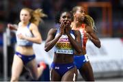 11 August 2018; Dina Asher-Smith of Great Britain after winning the Women's 200m Final during Day 5 of the 2018 European Athletics Championships at The Olympic Stadium in Berlin, Germany. Photo by Sam Barnes/Sportsfile