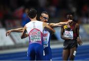11 August 2018; Jakob, left, and Henrik Ingebrigtsen of Norway celebrate finishing first and second respectively in the Men's 5000m Final during Day 5 of the 2018 European Athletics Championships at The Olympic Stadium in Berlin, Germany. Photo by Sam Barnes/Sportsfile