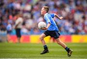 11 August 2018; Fionn Connolly, Kilkerley NS, Dundalk, Louth, representing Dublin, during the INTO Cumann na mBunscol GAA Respect Exhibition Go Games at the GAA Football All-Ireland Senior Championship Semi Final match between Dublin and Galway at Croke Park in Dublin. Photo by Stephen McCarthy/Sportsfile