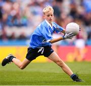 11 August 2018; Liam Barry, St Colmcilles BNS, Kells, Meath, representing Dublin, during the INTO Cumann na mBunscol GAA Respect Exhibition Go Games at the GAA Football All-Ireland Senior Championship Semi Final match between Dublin and Galway at Croke Park in Dublin. Photo by Stephen McCarthy/Sportsfile
