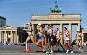 12 August 2018; Lizzie Lee of Ireland, left, passes the Brandenburg Gate while competing in the Women's Marathon event during Day 6 of the 2018 European Athletics Championships in Berlin, Germany. Photo by Sam Barnes/Sportsfile