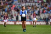 11 August 2018; Beth Hackett, St. Malachy’s PS Glencull, Ballygawley, Tyrone, representing Dublin, during the INTO Cumann na mBunscol GAA Respect Exhibition Go Games at the GAA Football All-Ireland Senior Championship Semi Final match between Dublin and Galway at Croke Park in Dublin.  Photo by Ray McManus/Sportsfile