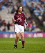 11 August 2018; Muireann Rahilly, Scartaglen NS, Killarney, Kerry, representing Galway, during the INTO Cumann na mBunscol GAA Respect Exhibition Go Games at the GAA Football All-Ireland Senior Championship Semi Final match between Dublin and Galway at Croke Park in Dublin. Photo by Ray McManus/Sportsfile