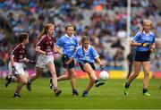 11 August 2018; Beth Hackett, St. Malachy’s PS Glencull, Ballygawley, Tyrone, representing Dublin, during the INTO Cumann na mBunscol GAA Respect Exhibition Go Games at the GAA Football All-Ireland Senior Championship Semi Final match between Dublin and Galway at Croke Park in Dublin. Photo by Ray McManus/Sportsfile
