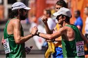 12 August 2018; Ireland athletes, from left Mick Clohisey, left,  and Kevin Seaward after competing in the Men's Marathon event during Day 6 of the 2018 European Athletics Championships in Berlin, Germany. Photo by Sam Barnes/Sportsfile